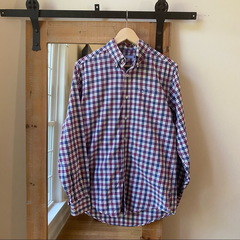 Southern Tide Plaid Button Down Shirt Size S